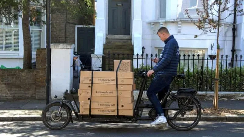 Bicicleta elétrica para entrega e transporte de carga